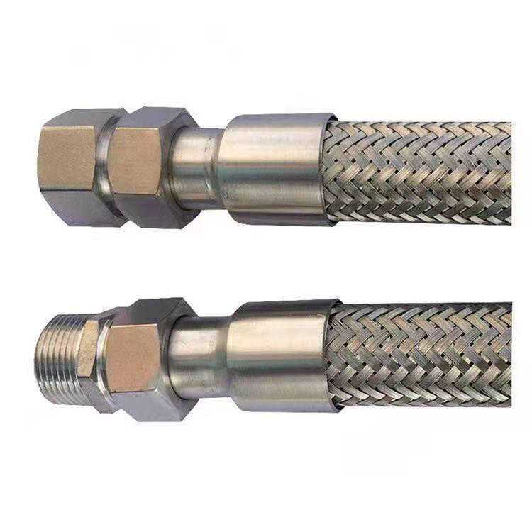 304不锈钢高压防爆波纹管金属软管挠性管6分1寸丝扣 钢丝编织软管